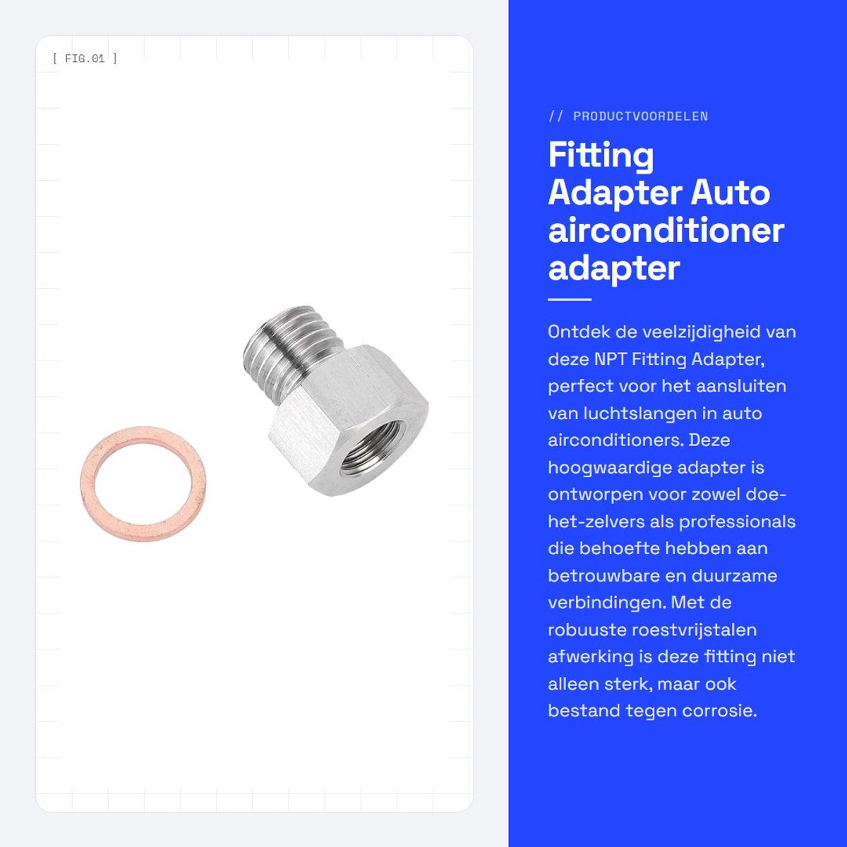 Dailygoods Fitting Adapter - Auto airconditioner adapter - Roestvrij staal - Luchtslang connector - Vrouwelijke fitting adapter - Geschikt voor...