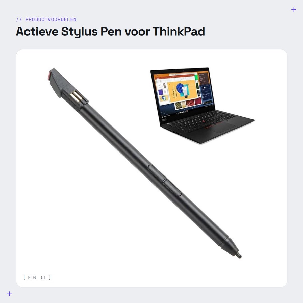 Dailygoods - Actieve Stylus Pen voor ThinkPad met 4096 Niveaus van Drukgevoeligheid