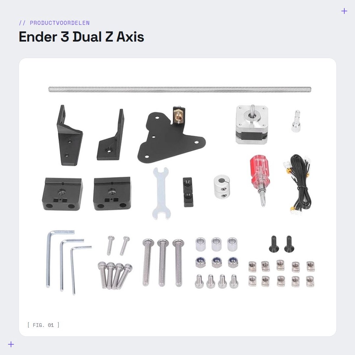 Dailygoods- Z-as Upgrade Kit - 3D Printer Upgrade - Schroef Stappenmotor - Schroefmodule Kit - Compatibel met Ender 3/Pro/V2 - Eenvoudige installatie
