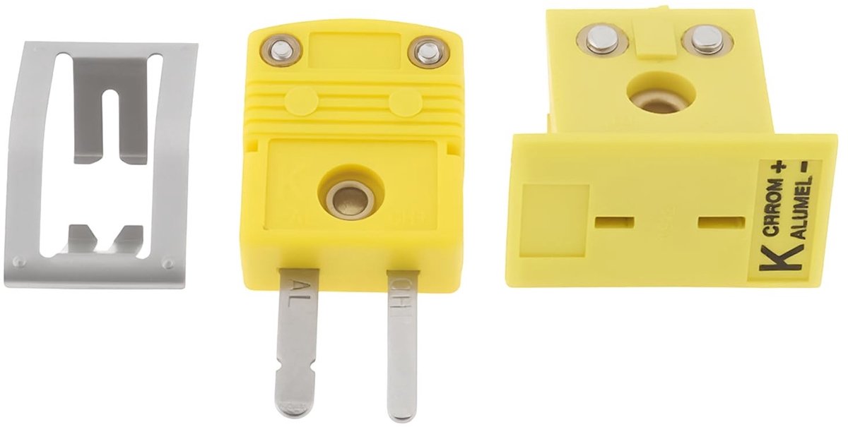 Dailygoods- Thermokoppel Connector Set - Miniatuur Mannelijke/Vrouwelijke Connector - Duurzaam - Temperatuurbestendig tot 220°C - Voor Thermokoppelsensoren - Afmetingen 34mm x 17mm / 21mm x 24mm x 14mm - Thermokoppelplug