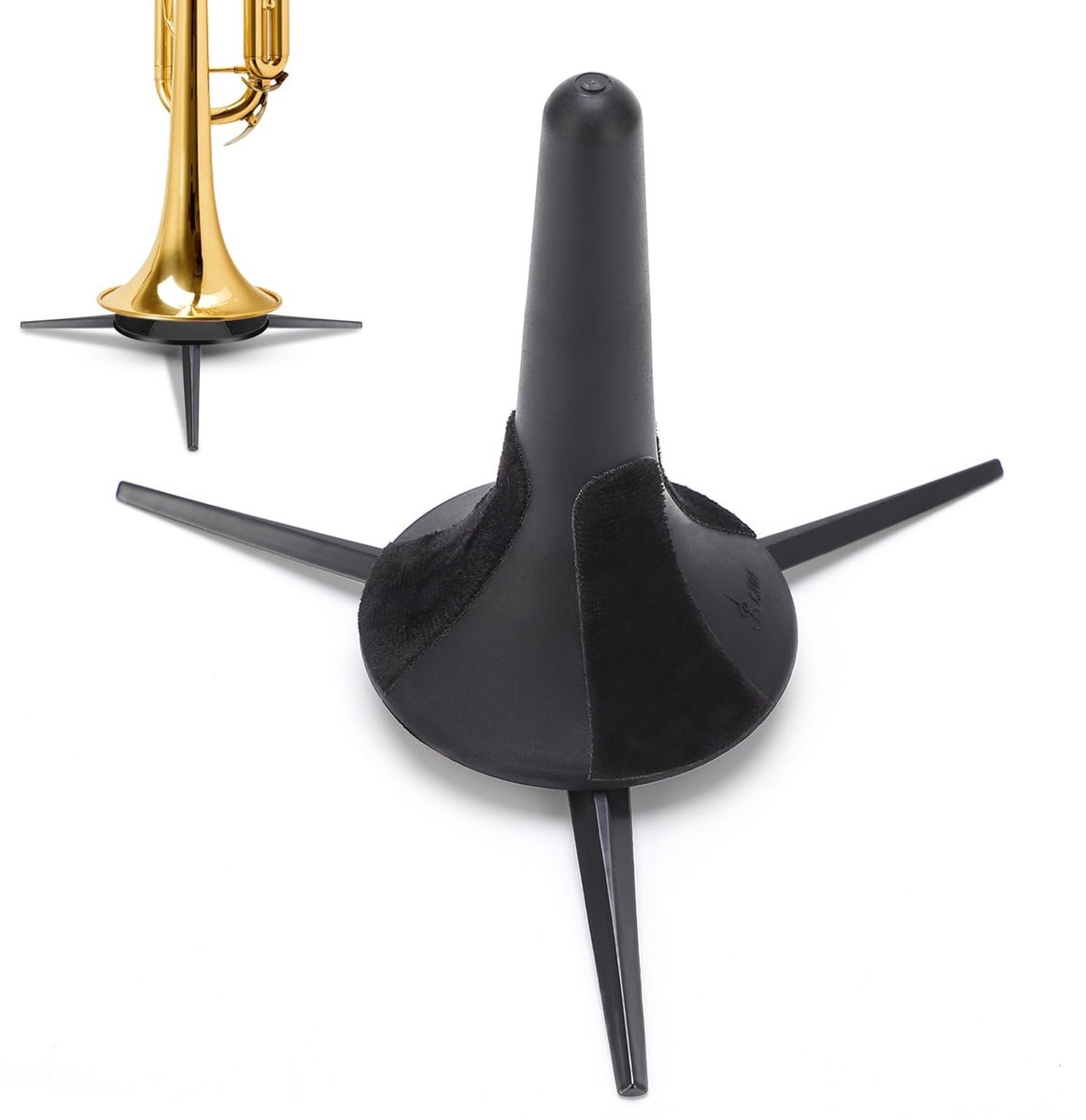 Dailygoods- Trompetstandaard Opvouwbaar - Draagbare Trompethouder - Koperen Instrumentenstandaard - Antislip Pad - Schokbestendig - Ideaal voor Muzikanten