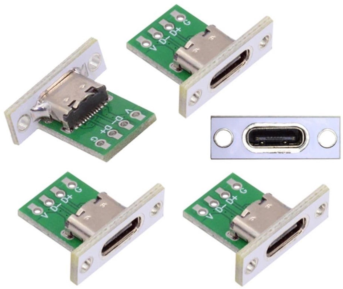 Dailygoods - 5 Stuks USB C Soldeeradapter voor Schakelpanelen