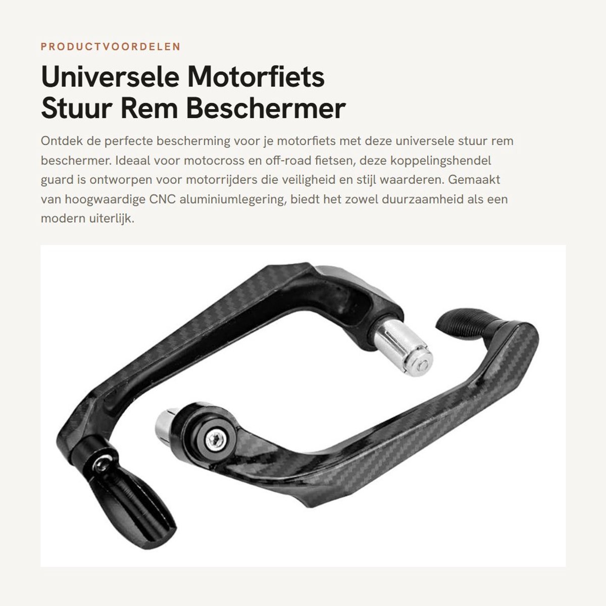 Dailygoods - Universele Motorfiets Stuur Rem Beschermer - Aluminium - Geschikt voor 22mm Stuur - Zwart - Koppelingshendel Guard - Off-Road Motorfi...