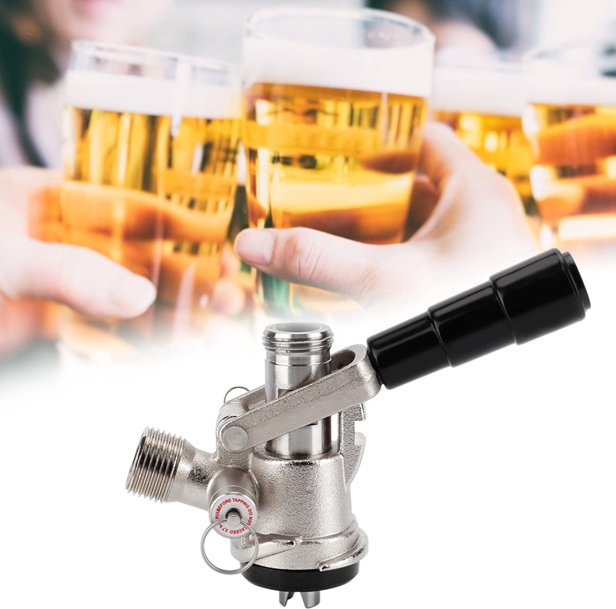 Dailygoods- Kegsluiting Roestvrij Staal - Biervataansluiting - Tapkop - Voedselveilig - Lekvrij - Hoge druk gegoten - Biertap