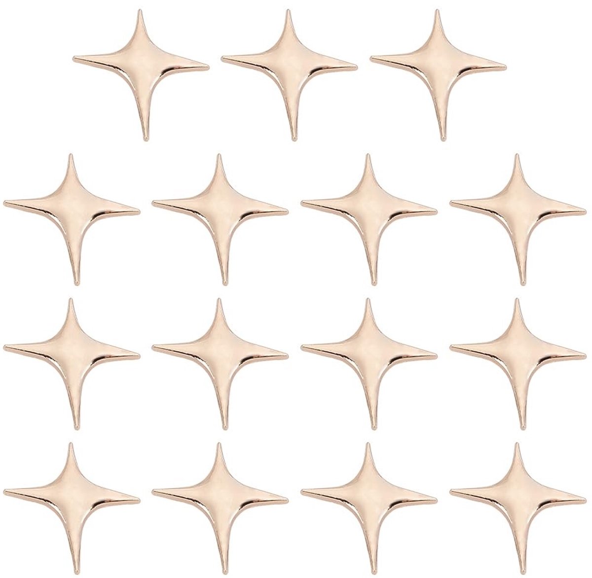 Dailygoods- Reversspeld Gouden Kruisster - Broche - Vierpuntige Ster - Gepolijste Legering - Minimalistisch Design - Eenvoudig te Gebruiken