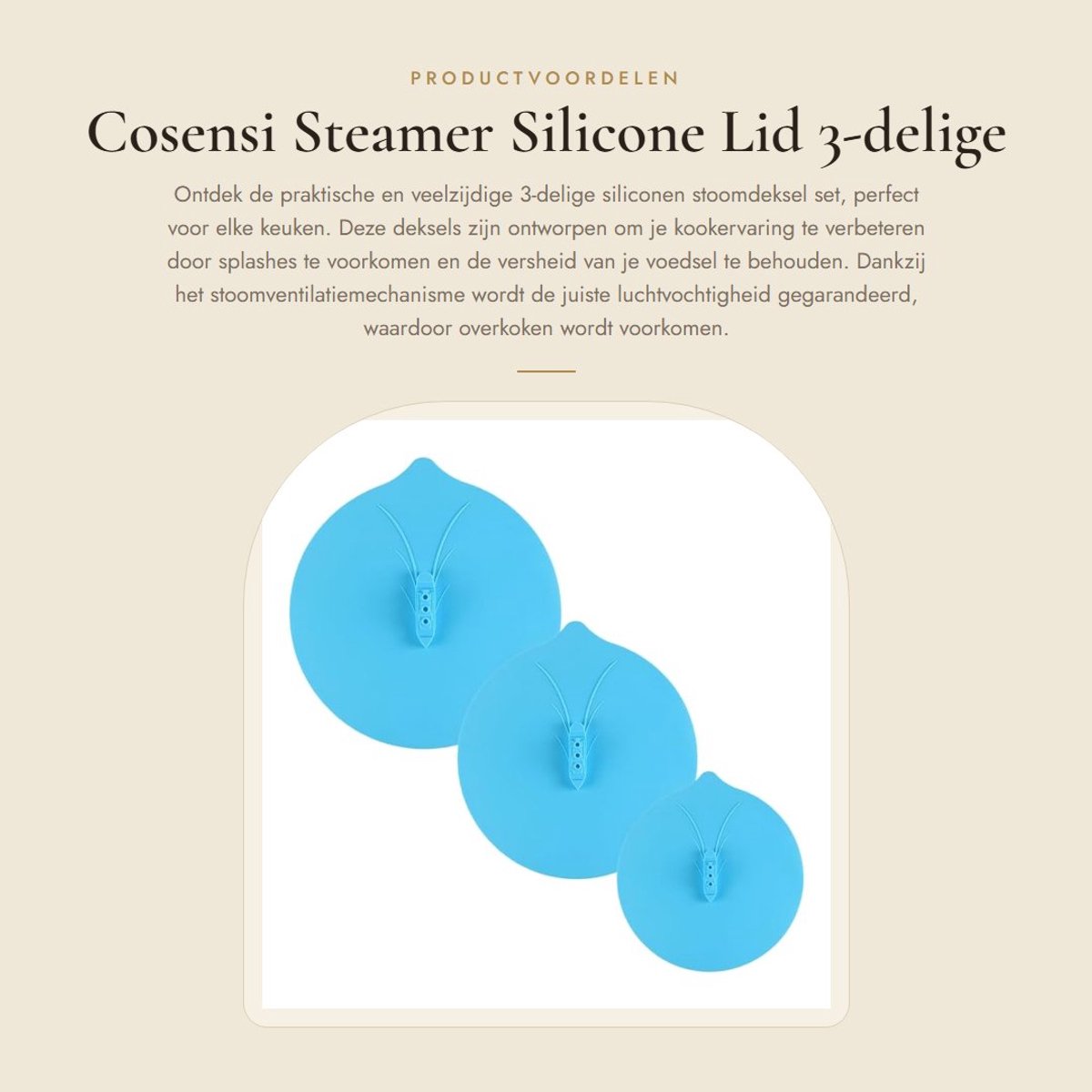 Dailygoods- Stoomdeksel 3-delig - Siliconen Deksels - Rekbaar - Stoomventilatie - Voorkomt Overkoken - Geschikt voor Magnetron - Siliconen Deksel