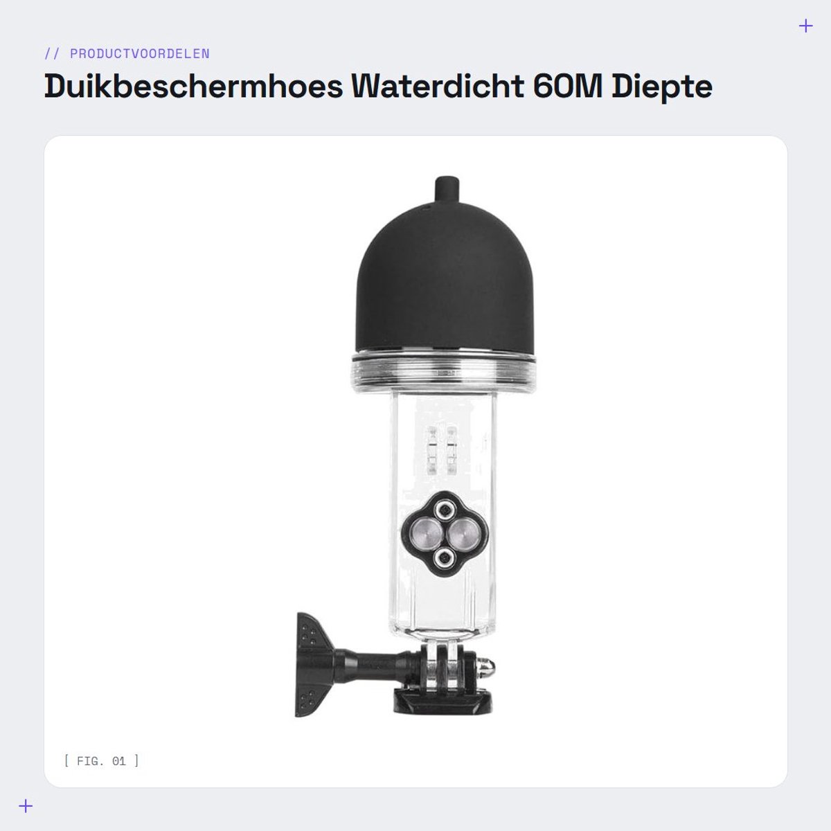 Dailygoods- Duikbeschermhoes 60M Waterdicht - PC Materiaal - Onderwateropnamen - Halfrond Koepelontwerp - Lichtgewicht - Geschikt voor Osmo Pocket - Waterdichte Behuizing
