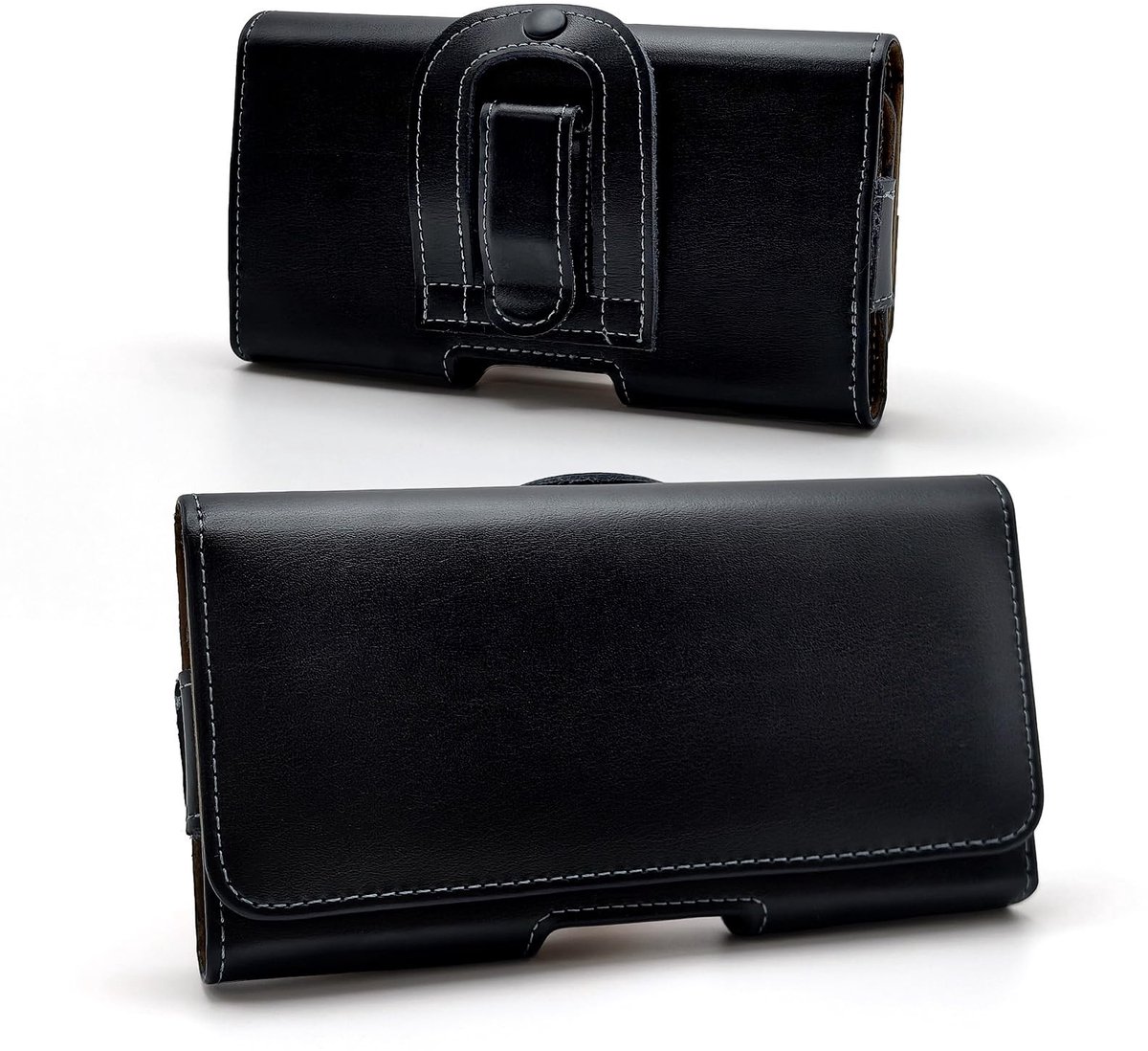 NTHProducts - Leren Heuptas - Smartphone Tas - Compact Ontwerp - Zwart - Geschikt voor iPhone en Samsung - Hoogwaardige Leren Heuptas