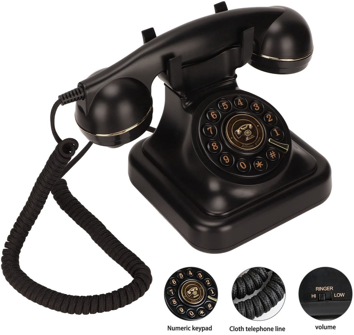 Allecto - Vintage Vaste Telefoon - Retro Telefoon - Ouderwets Design - Bureautelefoon - Schijfknop - Ideaal voor Thuis - Klassiek Model