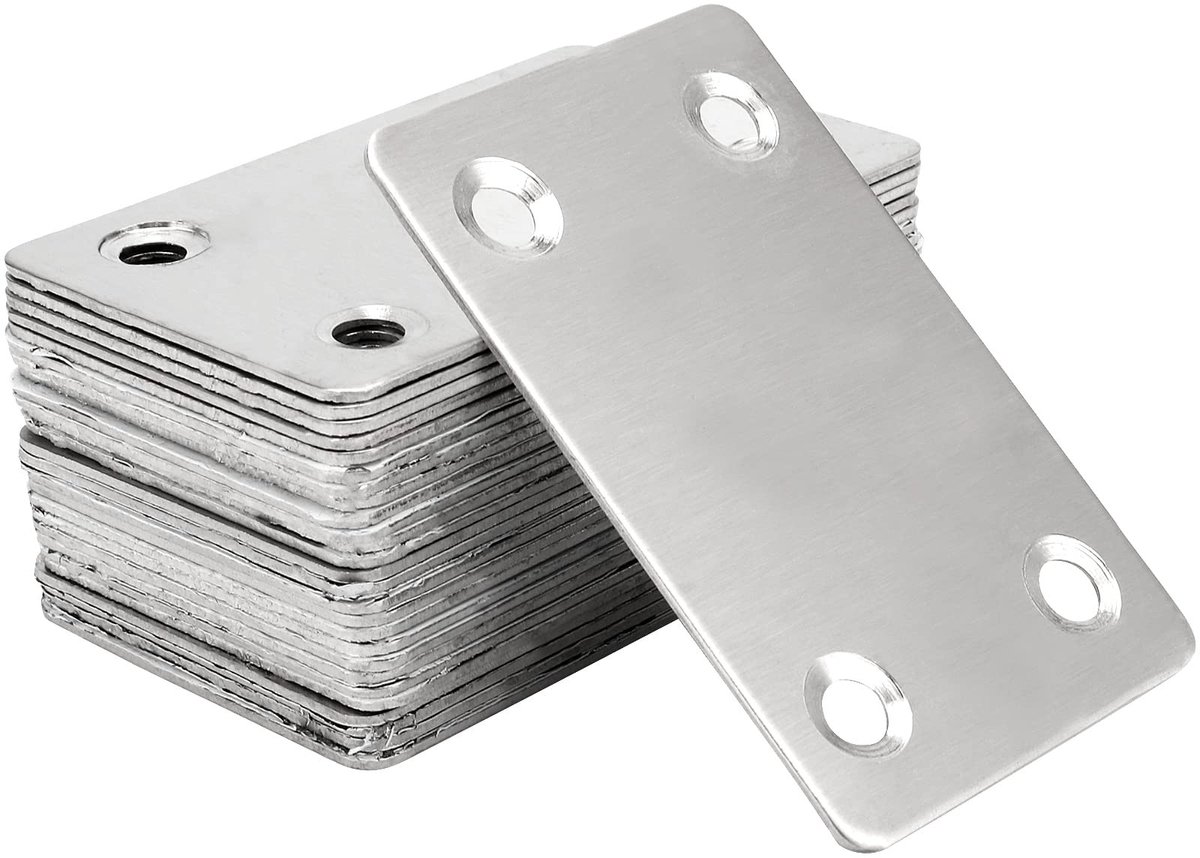 Allecto - Metalen Schuifplaat - Verbindingsplaat voor Reparatie - Zilver - Roestvrijstalen Beugel - 30 Stuks - Ondersteuning voor Meubels
