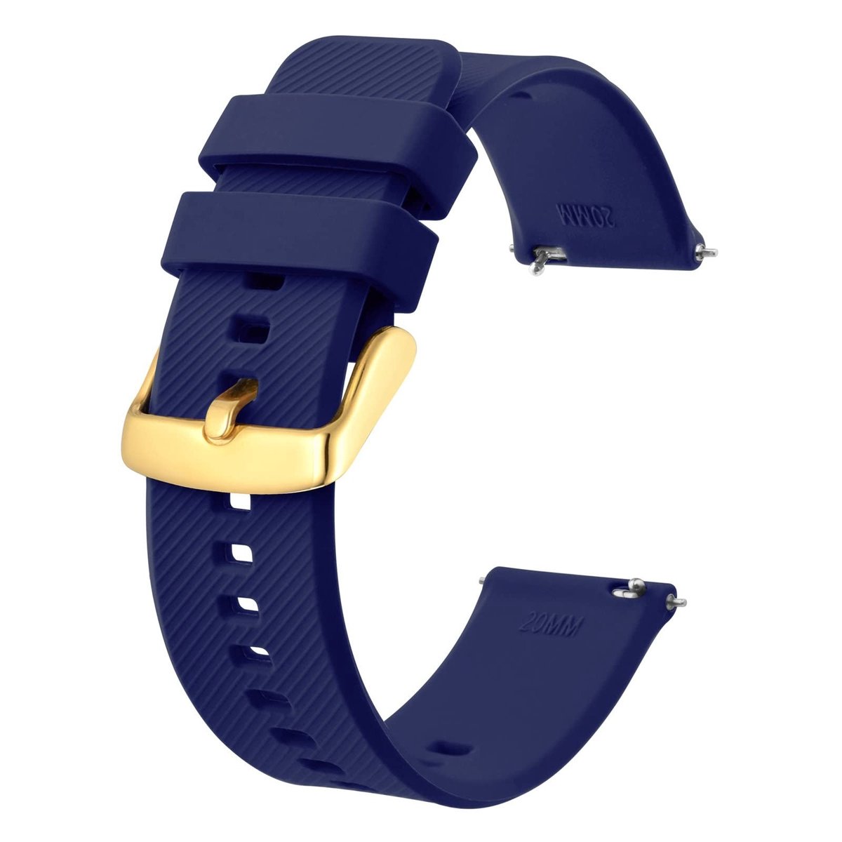 Virtubuy - BISONSTRAP Watch Band - Silicone horlogeband - Quick release - Blauw - Geschikt voor mannen en vrouwen - 18mm 19mm 20mm 21mm 22mm