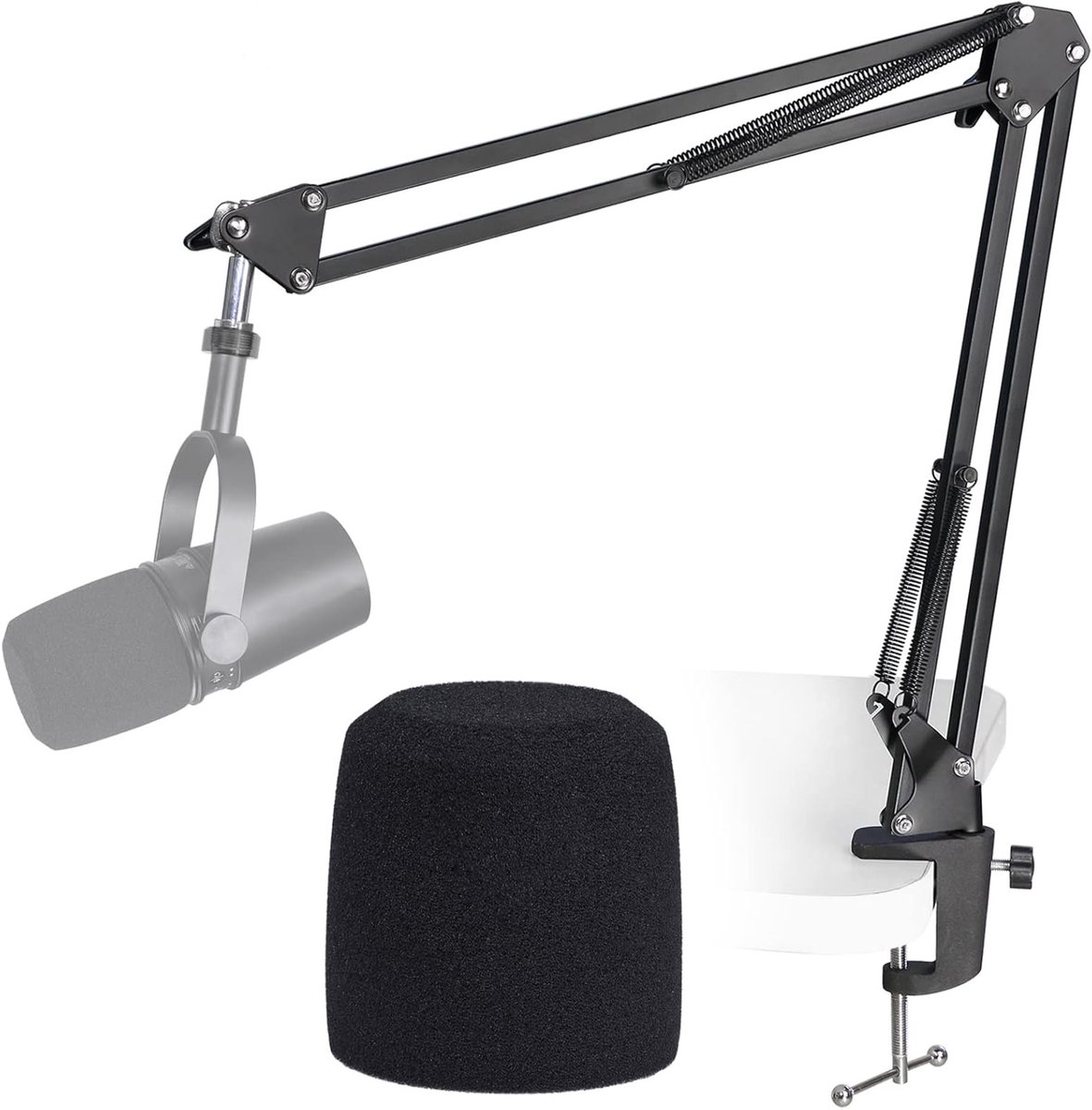 Verstelbare Microfoon Boom Arm met Popfilter voor MV7, MV7X en SM7B - Ideaal voor Podcasting en Streaming