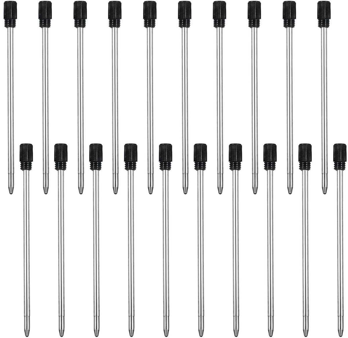 MTTProducts - Ballpoint Refills - 20PCS - 1mm Medium Tip - 2.75 inch - Zwart - Vervangbare Pennavullingen - Geschikt voor Kantoor en School
