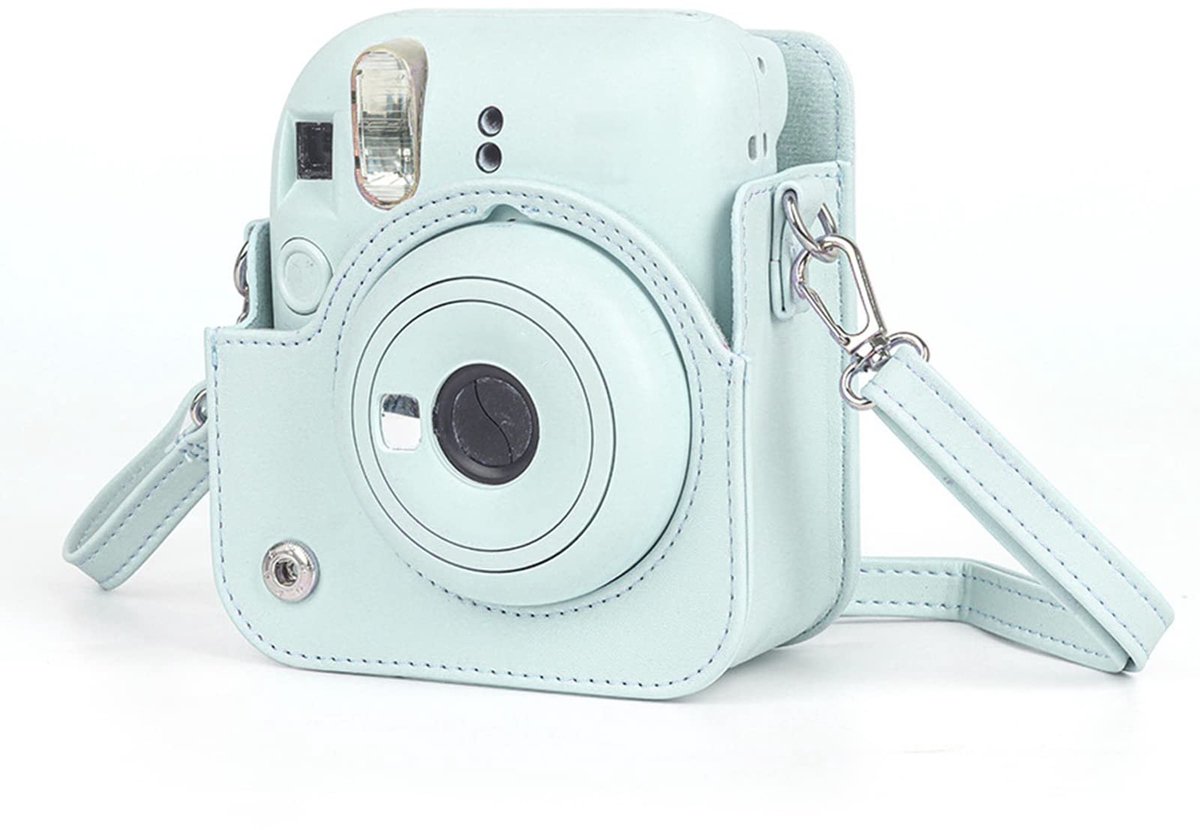 Allecto - Instant Camera Case - Beschermende Tas - Mint Groen - PU Leder - Verstelbare Schouderband - Geschikt voor Mini Camera's