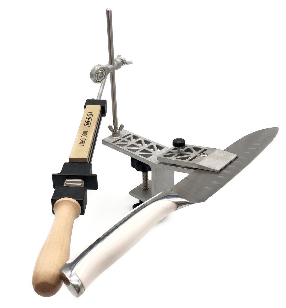 TIN-IN Messenslijp Set 8 Delig – Slijpstenen 120, 240, 320, 400, 600, 1000, 1500 Grit – Wetstenen – Keukenmessen Slijpen – Messenslijper Set