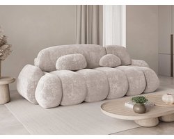 Slaapbank STONE met slaapfunctie - modern design, opbergruimte, vrijstaand, inclusief kussens - donkerbeige (Vibe 08)