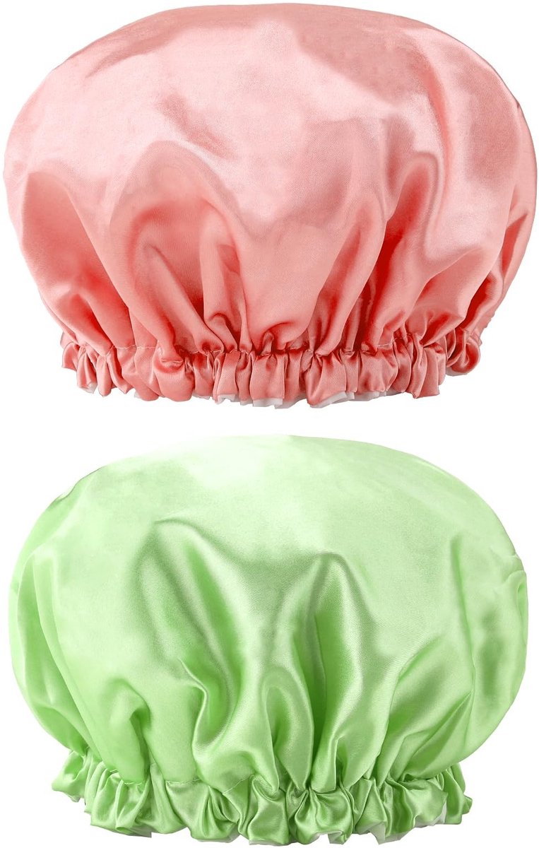 MTTProducts - Reusable Shower Caps - Doppellaags - 32CM - Waterdichte Douchcap - Geschikt voor Lang Haar - 2 Stuks