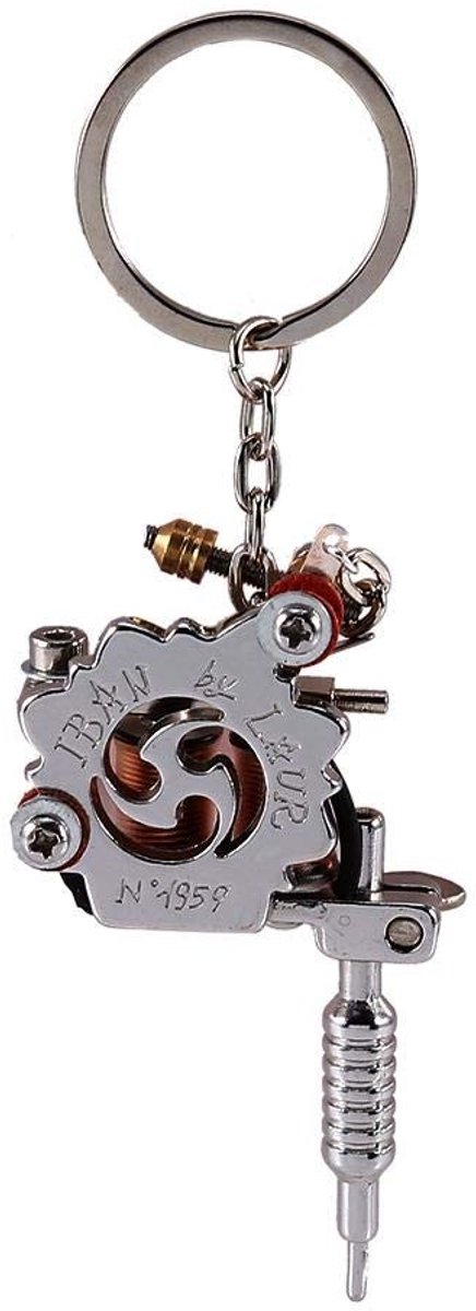 Golden crown - Mini Tattoo Machine Sleutelhanger - Uniek Ornament - 14.5x4 cm - Metalen Sleutelhanger - Perfect voor Tattoo Liefhebbers - Origineel Ca