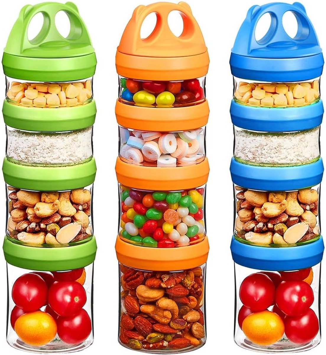 Tritan Voedselopslagdozen voor Snacks, Ideaal voor Kinderen en School, 0.91 Liter Set voor Reizen en Thuisgebruik