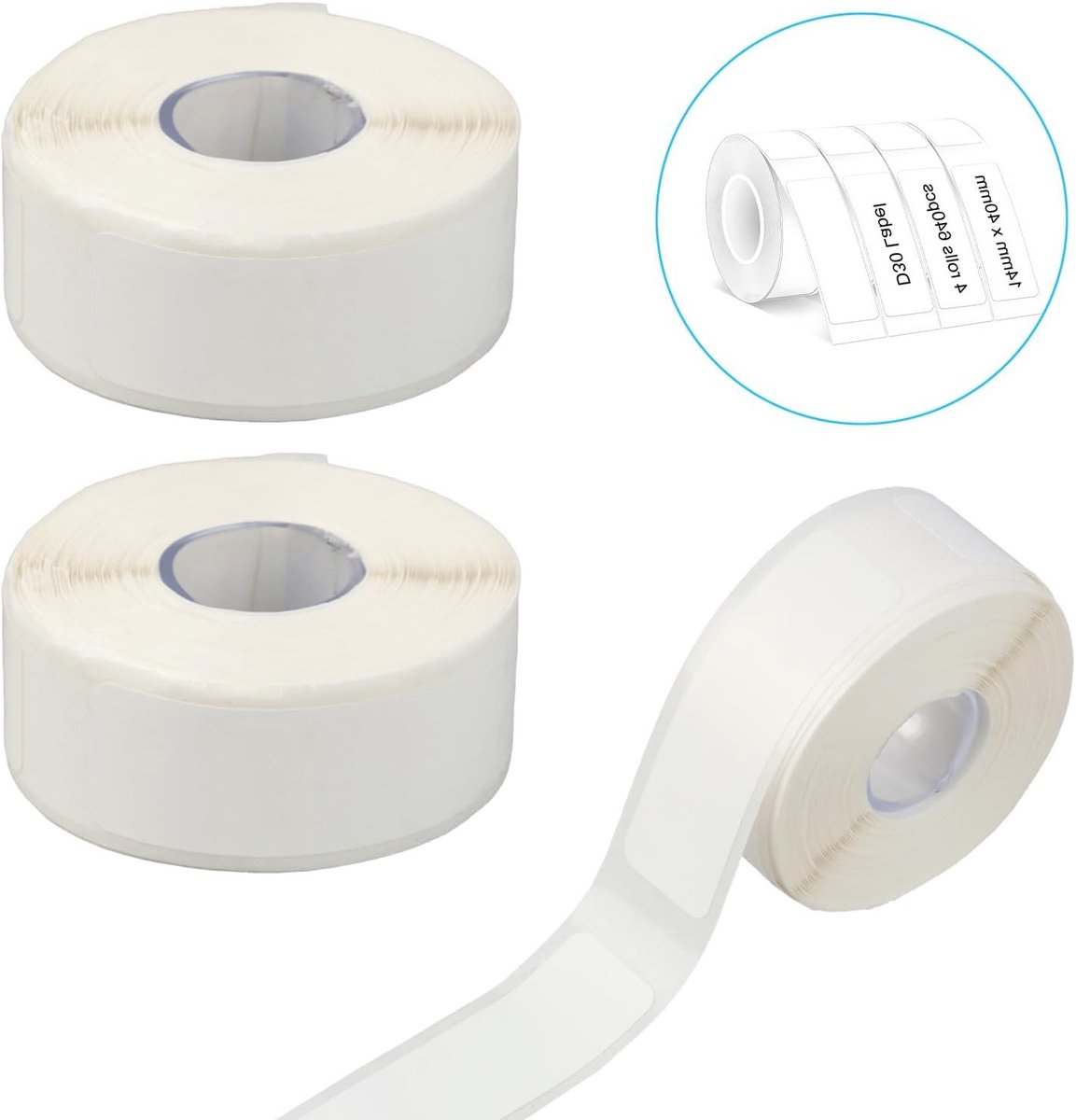 Zelfklevende Etiketten 40 x 12 mm, 3 x 160 Labels/Rol, Perfect voor Kantoor, School en Thuisorganisatie
