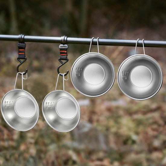 Lichte Kampeerkom 304 RVS - 250ml, Set van 2 Stuks - Draagbare Buiten- & Barbecue Servies voor Kamperen — afbeelding 4