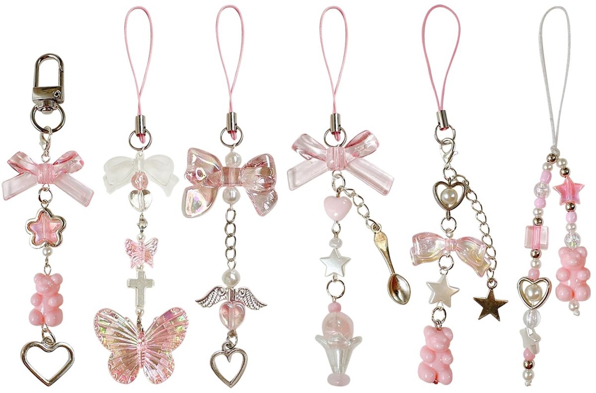 Dailygoods - 6 Stuks Creatieve Hangende Decoratieve Hangers voor Mobiele Telefoons