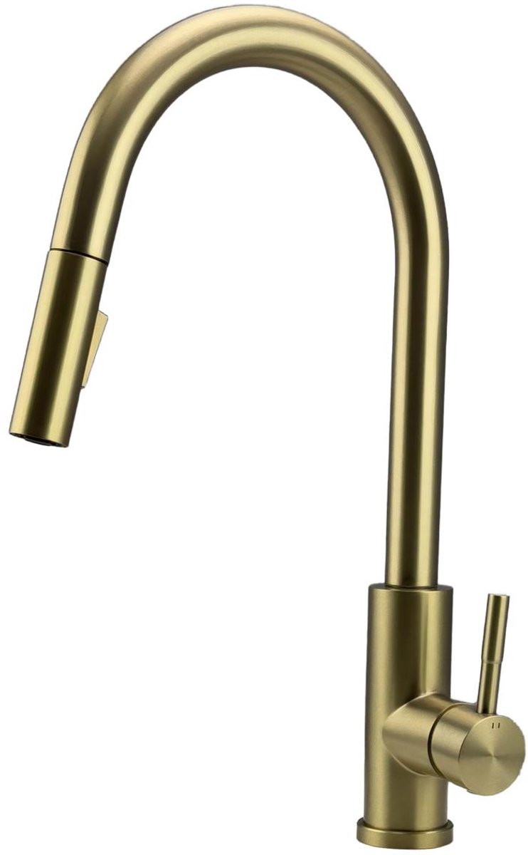 Pure.Sink Elite Steel Stream-S kitchen faucet PVD brushed gold with pull-out spout PS8045-60