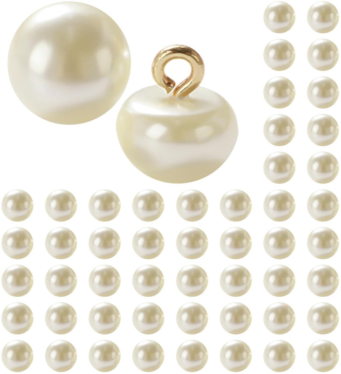 Dailygoods - Set van 50 Imitatie Parelknoppen voor Naaiprojecten