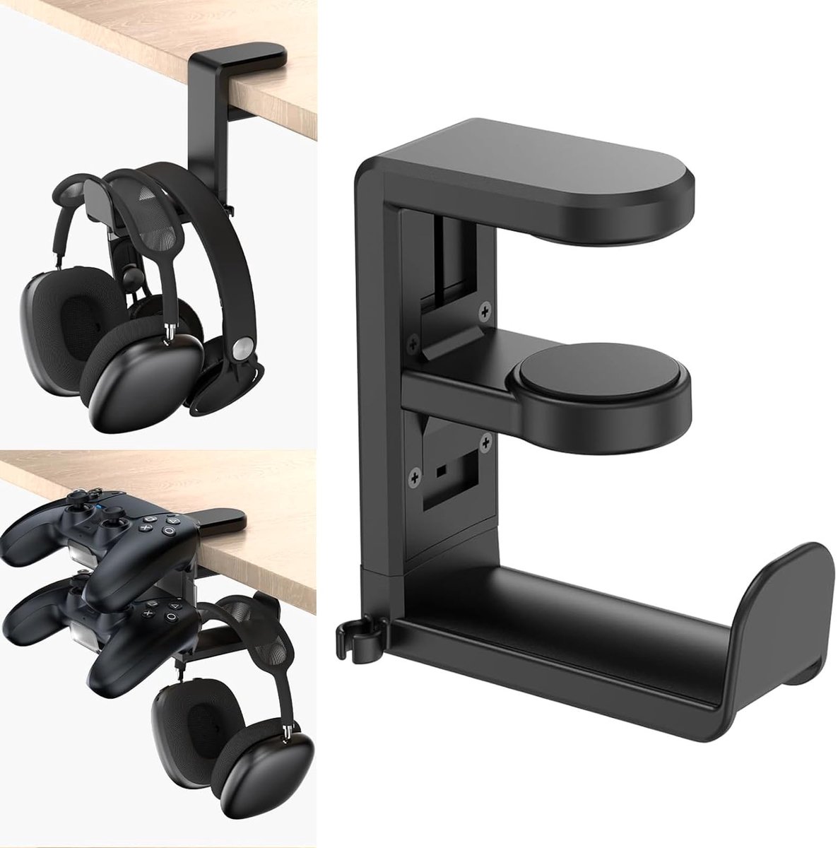 Dailygoods - Gaming Headset Stand met Draaibare Haak en Kabelclip