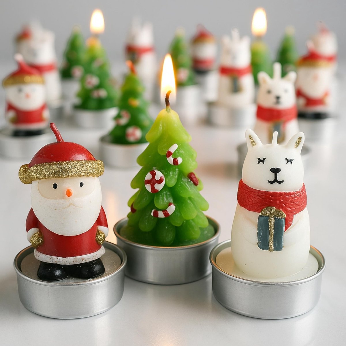 Dailygoods - Set van 24 Handgemaakte Kersttheelichtjes met Decoratieve Motieven