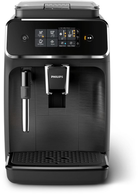 Philips 2200 Series - Espressomachine - 2 Soorten Koffie & Heet water - Melkopschuimer voor Cappuccino - Keramische molen - Volautomatisch - Zwart - Koffiemachine met bonen - EP2220/10
