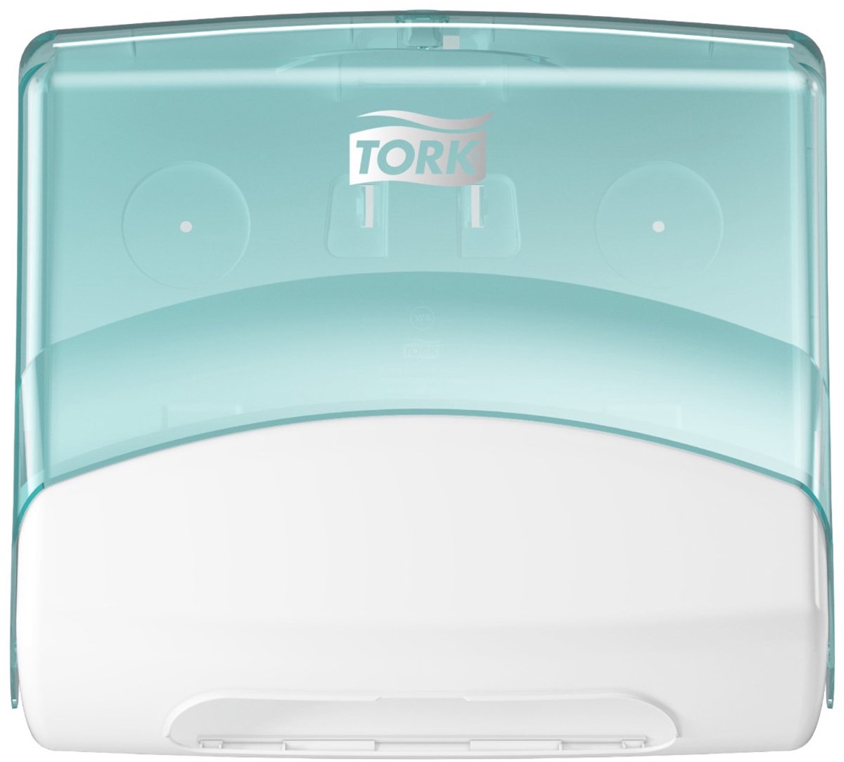 Tork Gevouwen Reinigingsdoek Dispenser Wit en Turquoise W4, Wandmontage (654000)