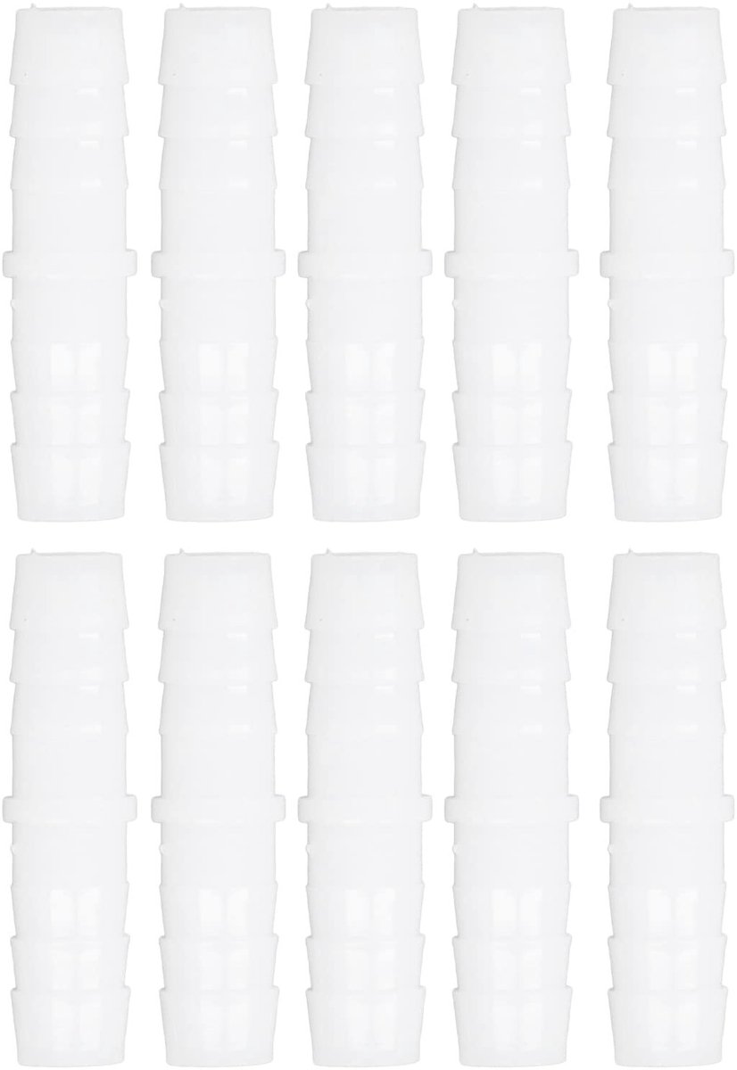 Dailygoods - Dailygoody - Plastic Slangtule Fitting - 10 Stuks - Duurzaam en Lichtgewicht - 12-12 mm Door - Slijtvast PE - Geschikt voor Tuin en Industrie - S