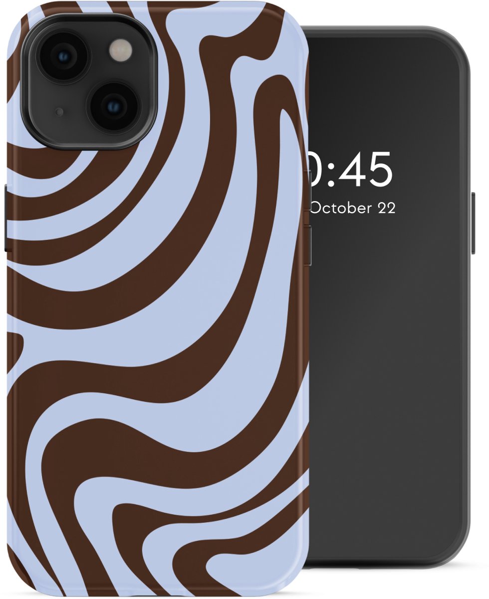 Selencia Hoesje - Geschikt voor Apple iPhone 14 - Backcover - Dream Swirl Chocolate