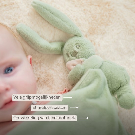Nattou Lapidou Baby Dekentje met Knuffel - 50 x 50 cm - Doudou Konijn - Baby Cadeau - Poederroze van Nattou — afbeelding 3