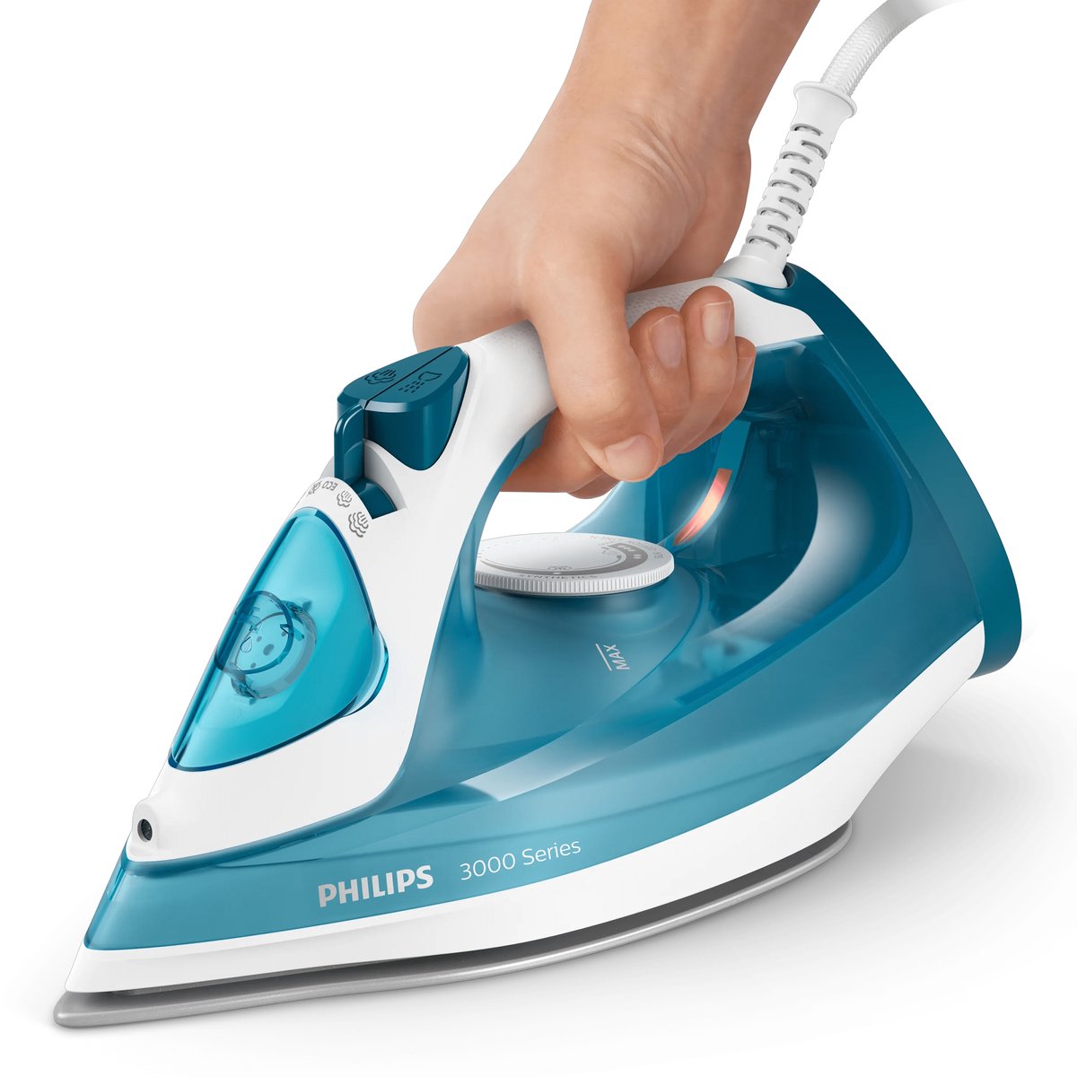 Bol.com Philips Stoomstrijkijzer 3000 Series DST3011/20 - Zelfreinigend - Verticaal Strijken - Druppelstop - Blauw aanbieding