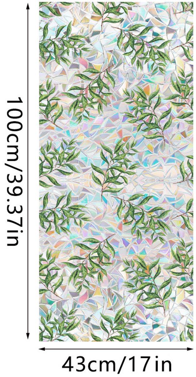 3D Regenboog Raamfolie- Anti-Inkijk - Isolerend & Zonwerend - 43x100cm – Statisch - Prisma Bejuweled EffectXCBL002
