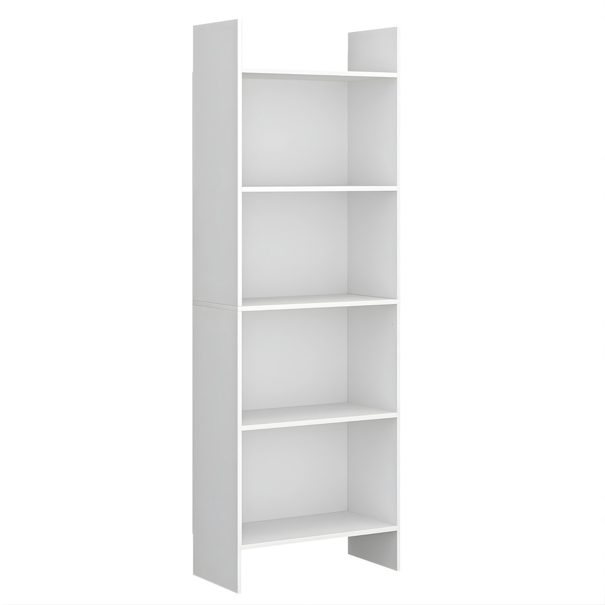 Happiq Boekenkast – Voor Woonkamer, Studieruimte & Kantoor – Staand Open Rek met 5 Vakken – Wit White