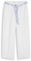 Tom Tailor - Dames broek - Maat 44 - Vrouwen - wit - Vlas of linnen