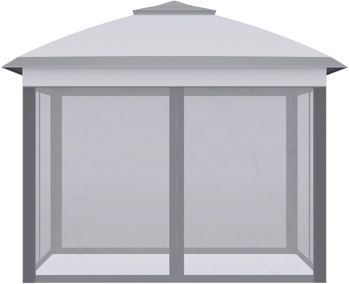 Grijze Pop-up Prieel-Snel Op te Bouwen-Hoogte Verstelbaar-Tuin 3x3m