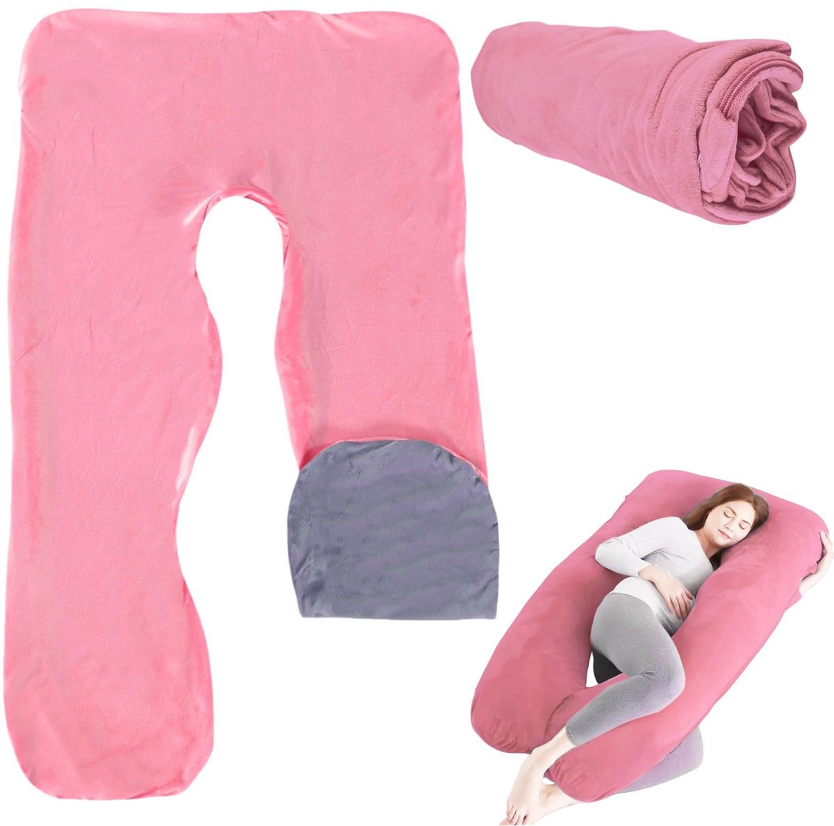 Dailygoods - Dailygoody - Zwangerschapskussenhoes - U-vormige kussensloop - Afneembaar en machinewasbaar - 140 x 80 cm - Voedingskussen - Geschikt voor volwassenen.