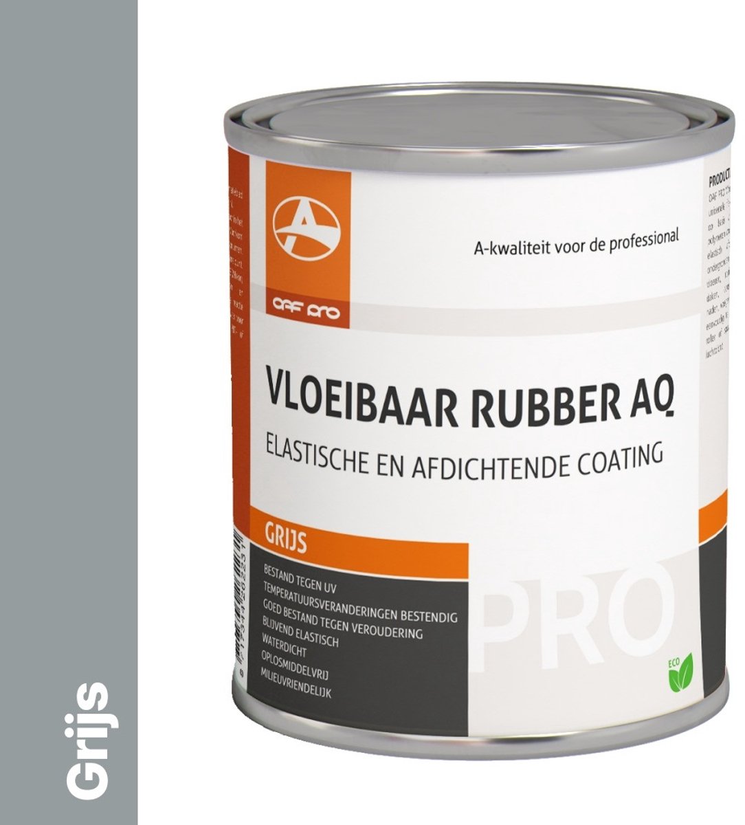 OAF PRO Vloeibaar Rubber AQ Grijs 750 ml - UV-Bestendig - Dakbedekking - Afdichting - Dicht Scheuren en Kieren - In Wit, Grijs en Zwart
