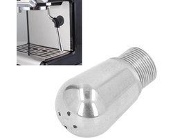 Roestvrijstalen stoommondstuk - Koffiezetapparaat met Stoommondstuk - Accessoire Stoommondstuk - Onderdelen voor koffiezetmachine - Vier gaten - Roestvrij staal - 2,5 x 1,5 cm - Geschikt voor thuis, café en dagelijks gebruik - Zilver