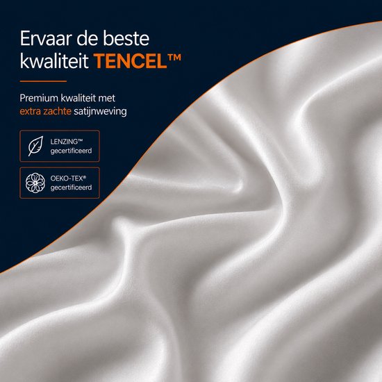 Slowwave NightBreeze dekbedovertrekset - Inclusief 2 kussenslopen - 100% TENCEL™ lyocell - Extreem zacht/comfortabel - Altijd een heerlijke slaaptemperatuur - Vochtregulerend - Hypoallergeen & antibacterieel - Kleur: Arctic White - Formaat: 140x220cm — afbeelding 4