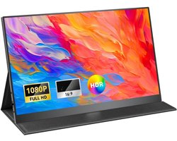 TIM® Draagbare Monitor voor Laptop – Portable Monitor 15,6 Inch – Draagbaar Scherm 1080FHD – HDMI / USB C – Extra Scherm Laptop – Laptop Scherm Uitbreider – Energiezuinig – ps5 Monitor - Tweede Scherm Laptop - Zwart - 41cm x 27cm x 6cm