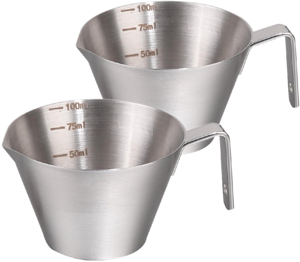Dailygoods - Dailygoody - Espresso maatbeker - Roestvrij staal - Breed handvat - 100 ml - Keukengadgets - Koken en bakken - Perfect voor espresso