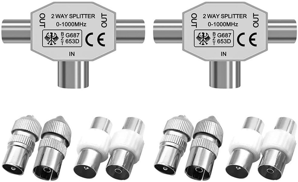 Dailygoods - Dailygoody - Digitale Signaalantenne - TV Antenne Splitter - Eenvoudige installatie - Coaxiale Kabel Connectoren - Geschikt voor meerdere tv's - Compa...