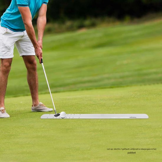 Golf Putting Alignment Rail - Voor het verbeteren van je putting en afstandscontrole op de putting green - golftrainerhulpmiddel van aluminiumlegering - 90,5 × 4,0 cm - zwart, zilver en grijs - aluminium van GOLF — afbeelding 3