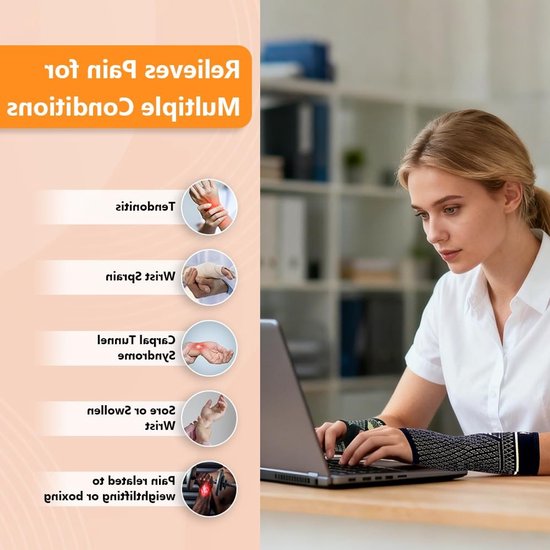 Wrist Support Mouwen voor Linker en Rechter Hand, Koper Compressie voor Carpaal Tunnel en Artritis, Verlichting van Tendonitis en Pijn — afbeelding 3