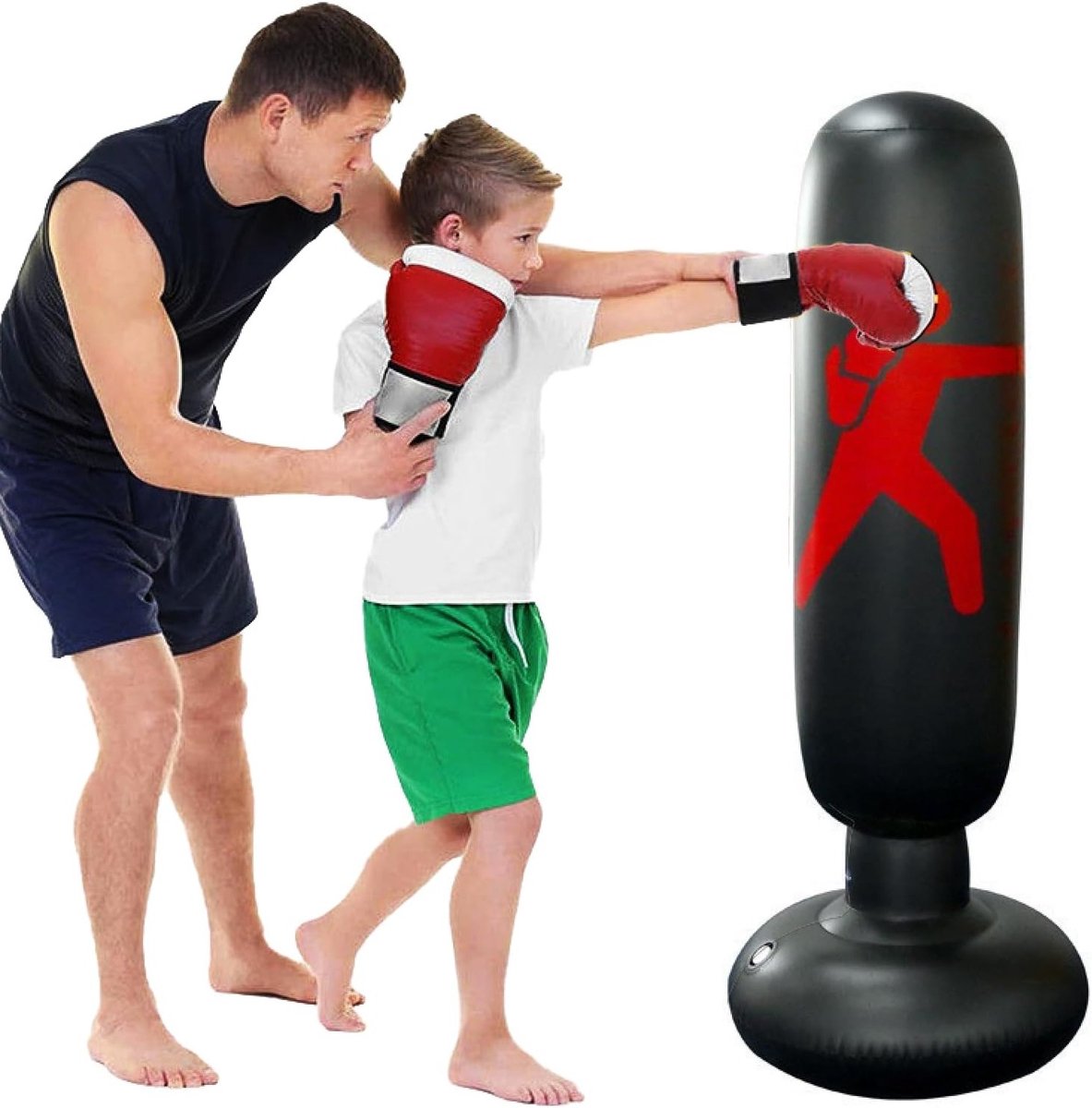 Vrijstaande Bokszak 160 cm voor Kinderen en Volwassenen - Gevuld voor Boksen en Kickboksen, Ideaal voor Training en Fitness